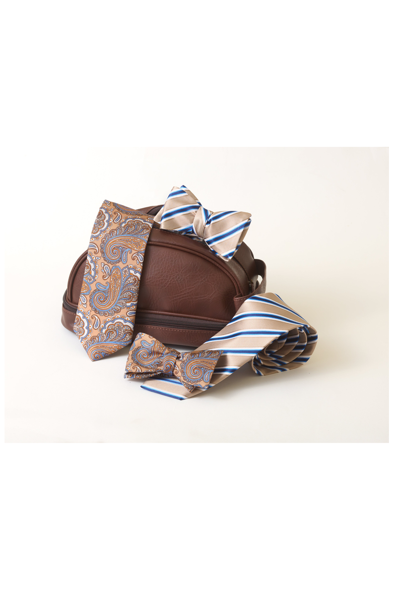 Cioccolato Silk Printed Bow Tie, Alternate, color, Pre-Tied