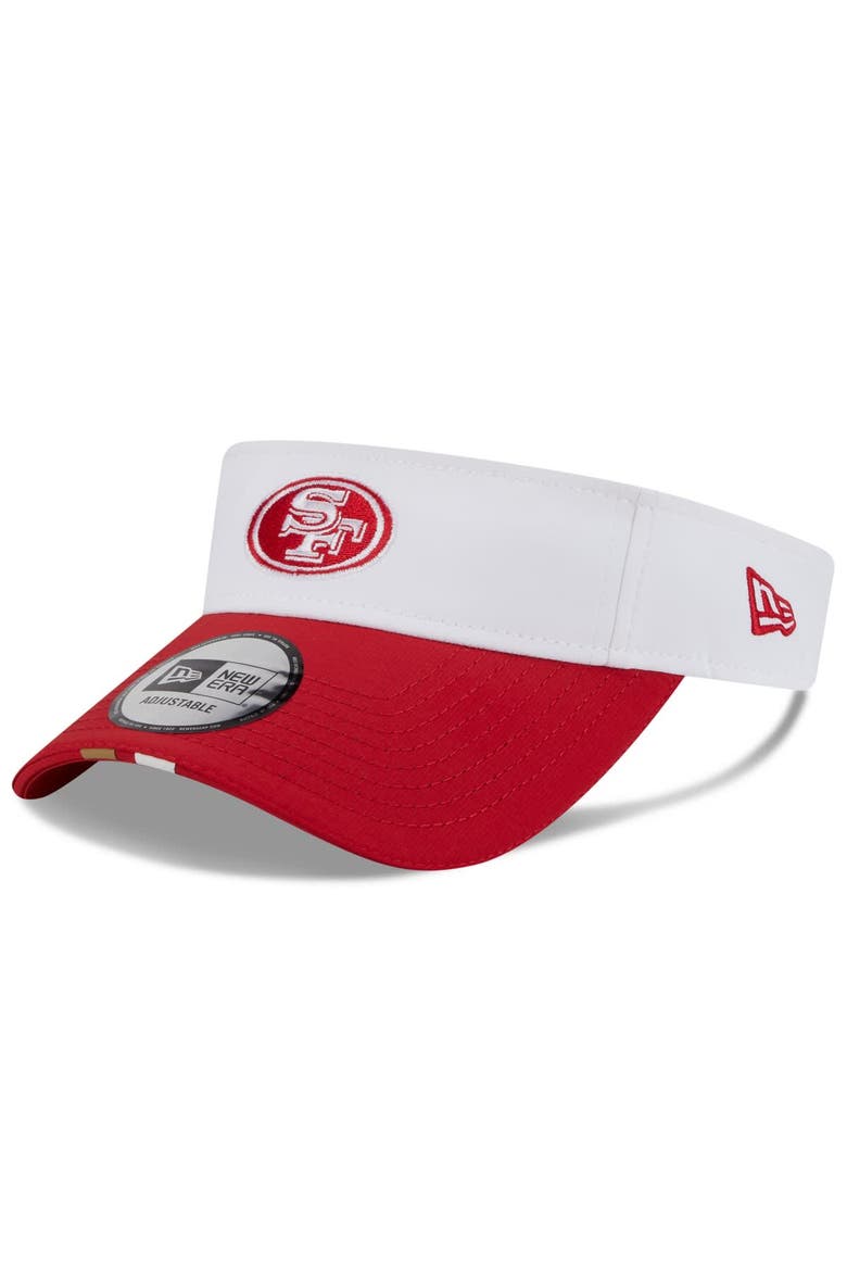 Men's New Era  White/Scarlet San Francisco 49ers 2025 NFL Training Camp Adjustable Visor, Main, color, White