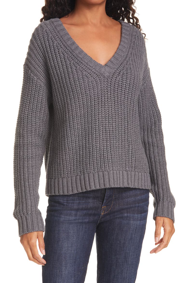 Cotton & Cashmere Sweater, Main, color, HEATHER CHARCOAL