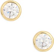 NORDSTROM RACK Bezel Cubic Zirconia Stud Earrings