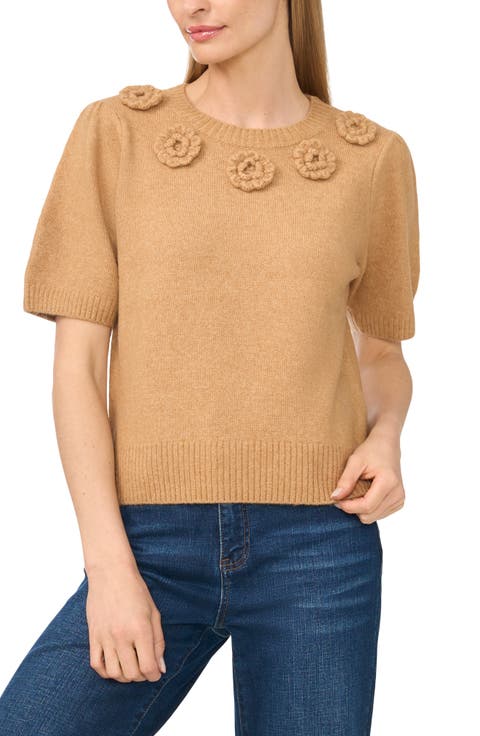 Rosette Short Sleeve Sweater