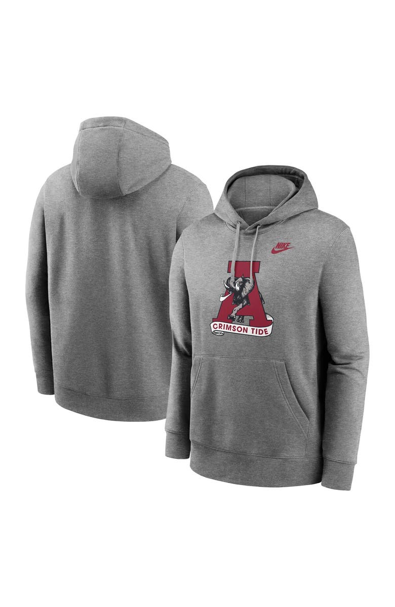 Nike Men's Nike Heather Gray Alabama Crimson Tide Legacy Logo Club Fleece Pullover Hoodie, Main, color, Heather Gray