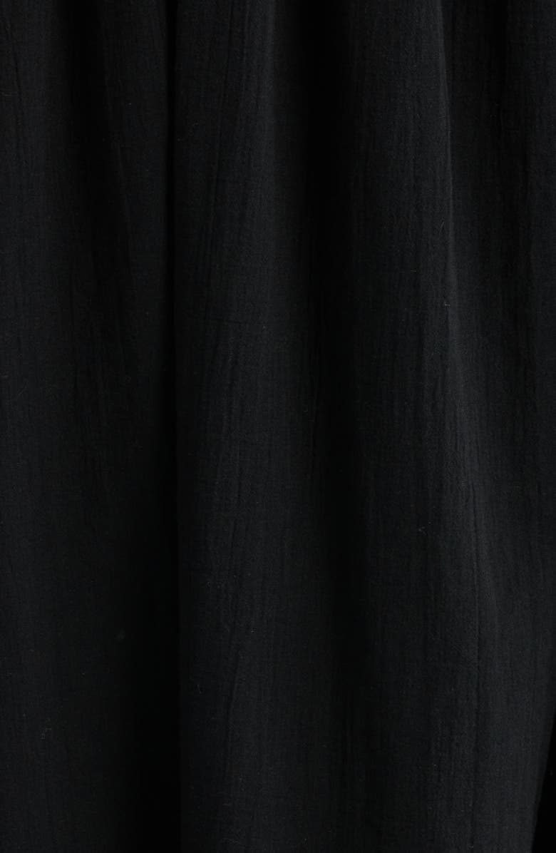 FRNCH Lorelei Puff Sleeve Cotton Shift Dress, Alternate, color, Noir