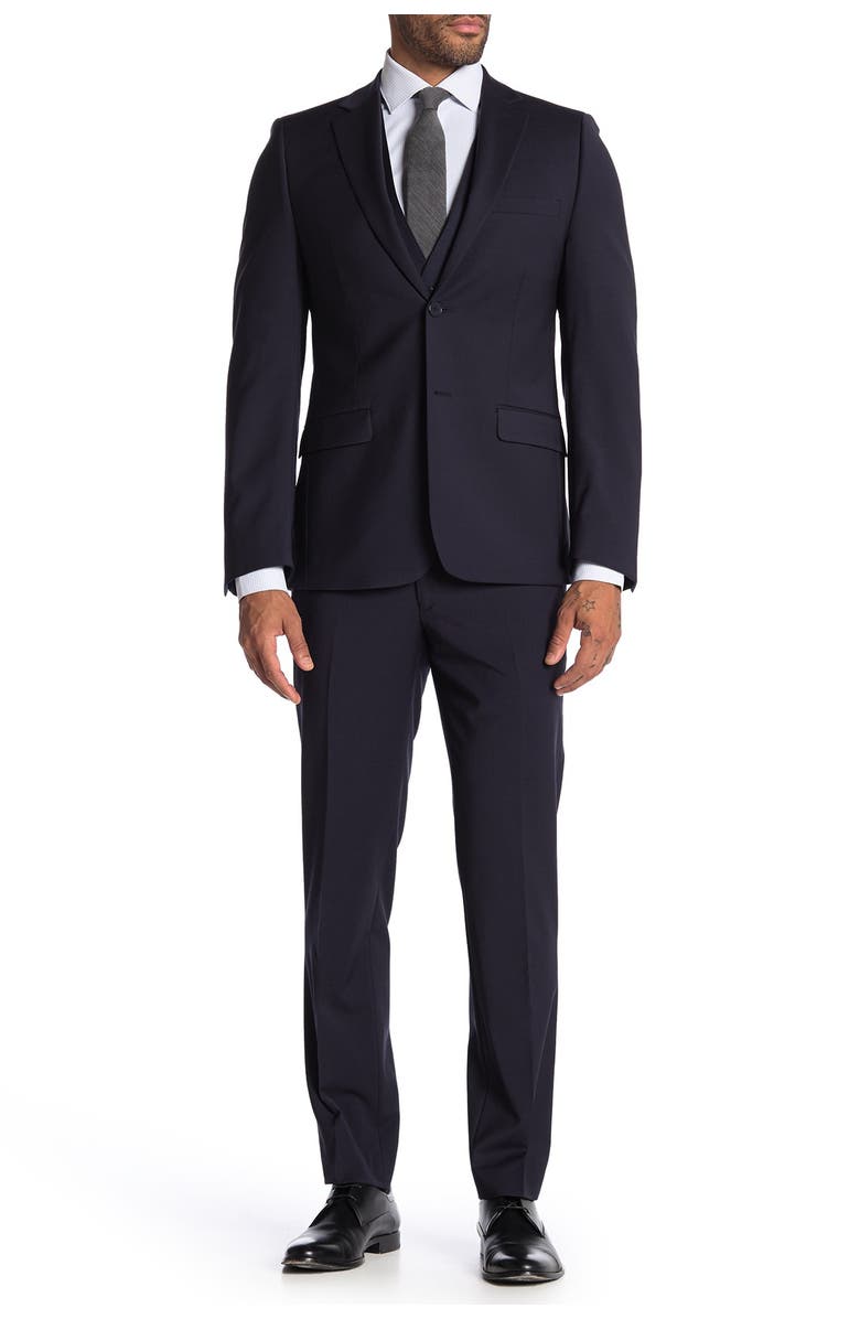 Calvin Klein Plain Navy Skinny Fit Suit Separate Pants, Alternate, color,