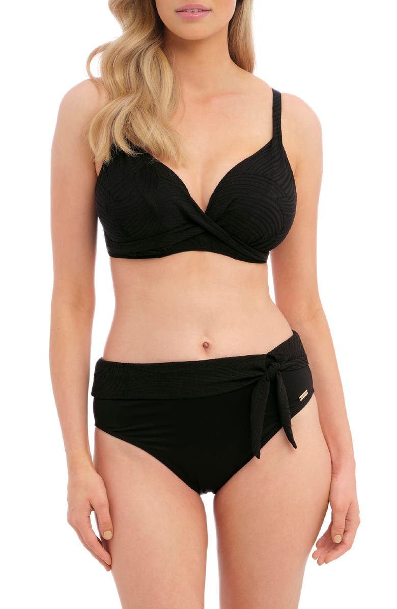 Fantasie Ottawa Underwire Plunge Bikini Top, Main, color, Black