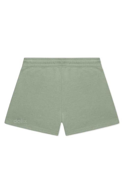 Dalix Womens Martini Midweight Washed Fleece Shorts In Green
