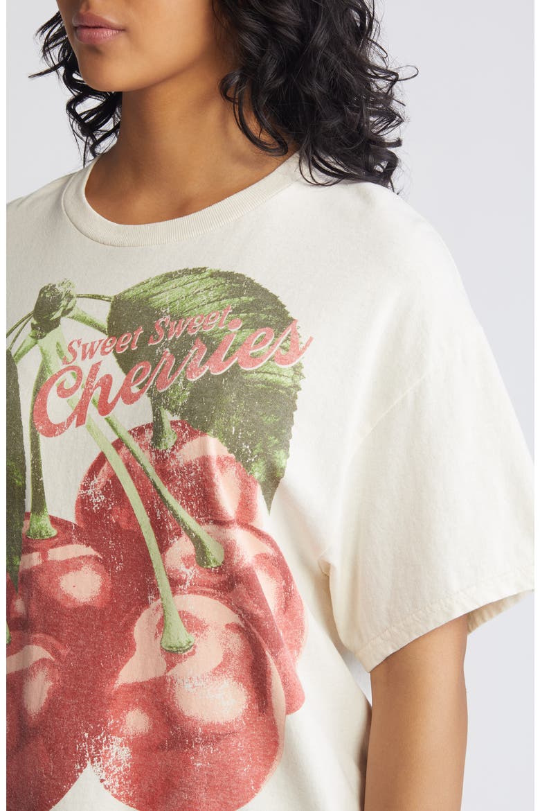 Cherries Cotton Graphic T-Shirt, Alternate, color, NATURAL