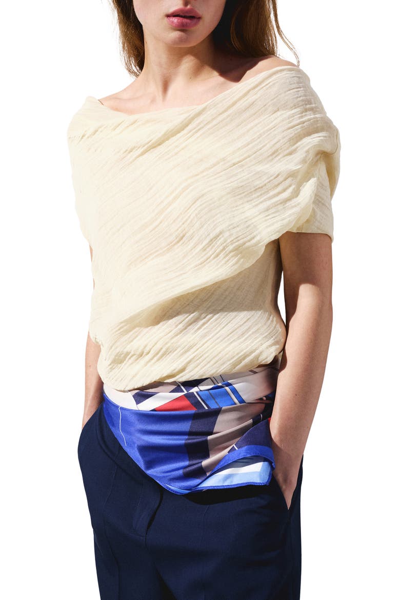 Texture Drape One-Shoulder Top, Main, color, ECRU