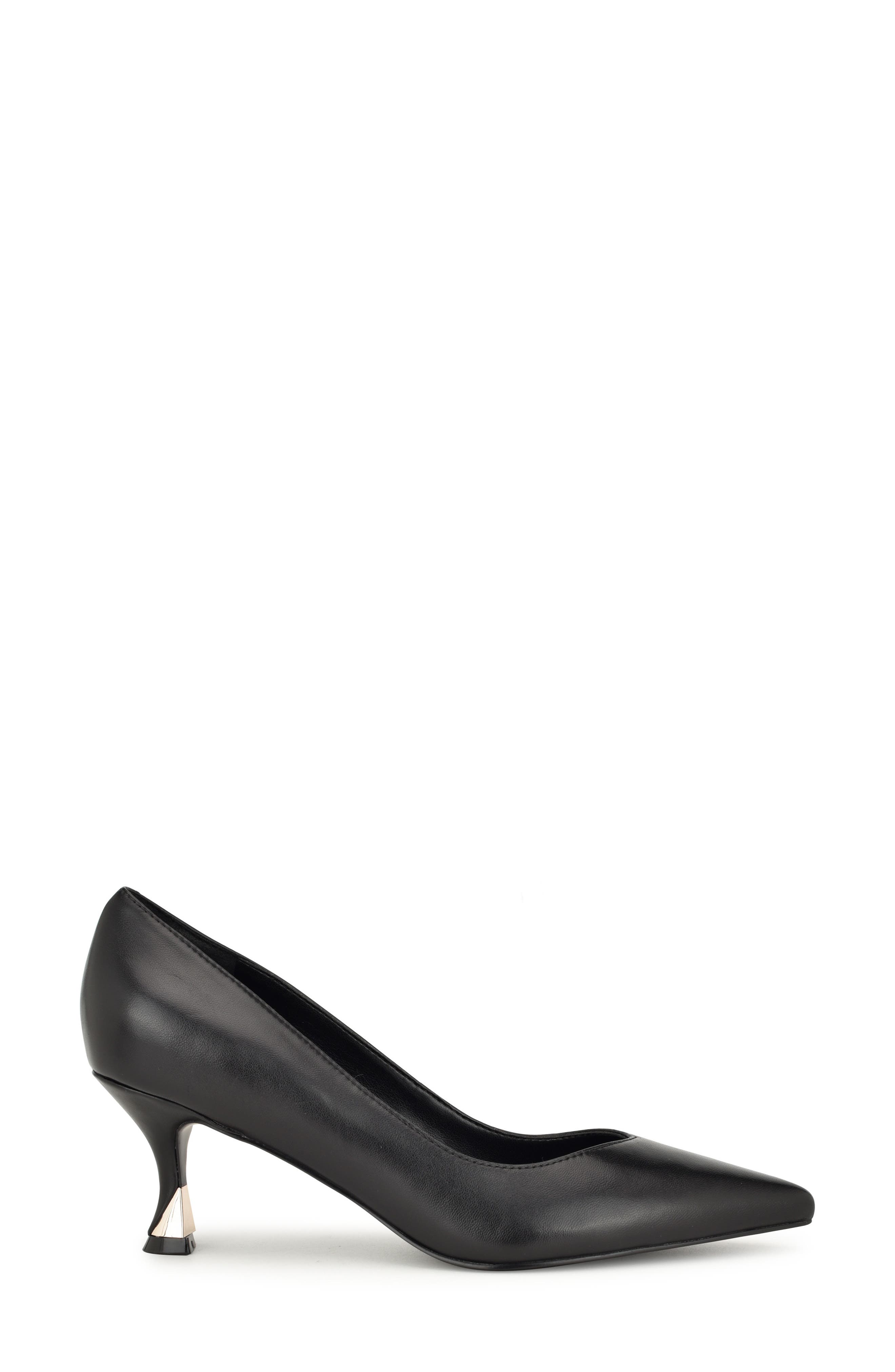 Nine West Ariella Pointed Toe Kitten Heel Pump, Alternate, color, Black