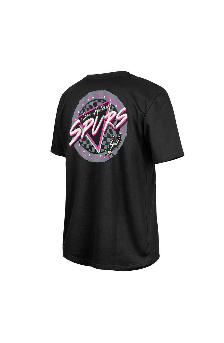 New Era Black San Antonio Spurs Glow-in-the-Dark T-Shirt, Alternate, color, 