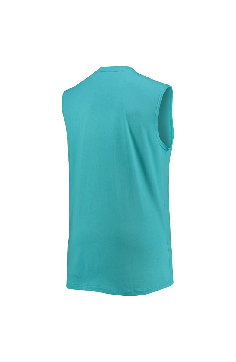 PROFILE Men's Aqua Miami Dolphins Big & Tall Muscle Tank Top, Alternate, color,