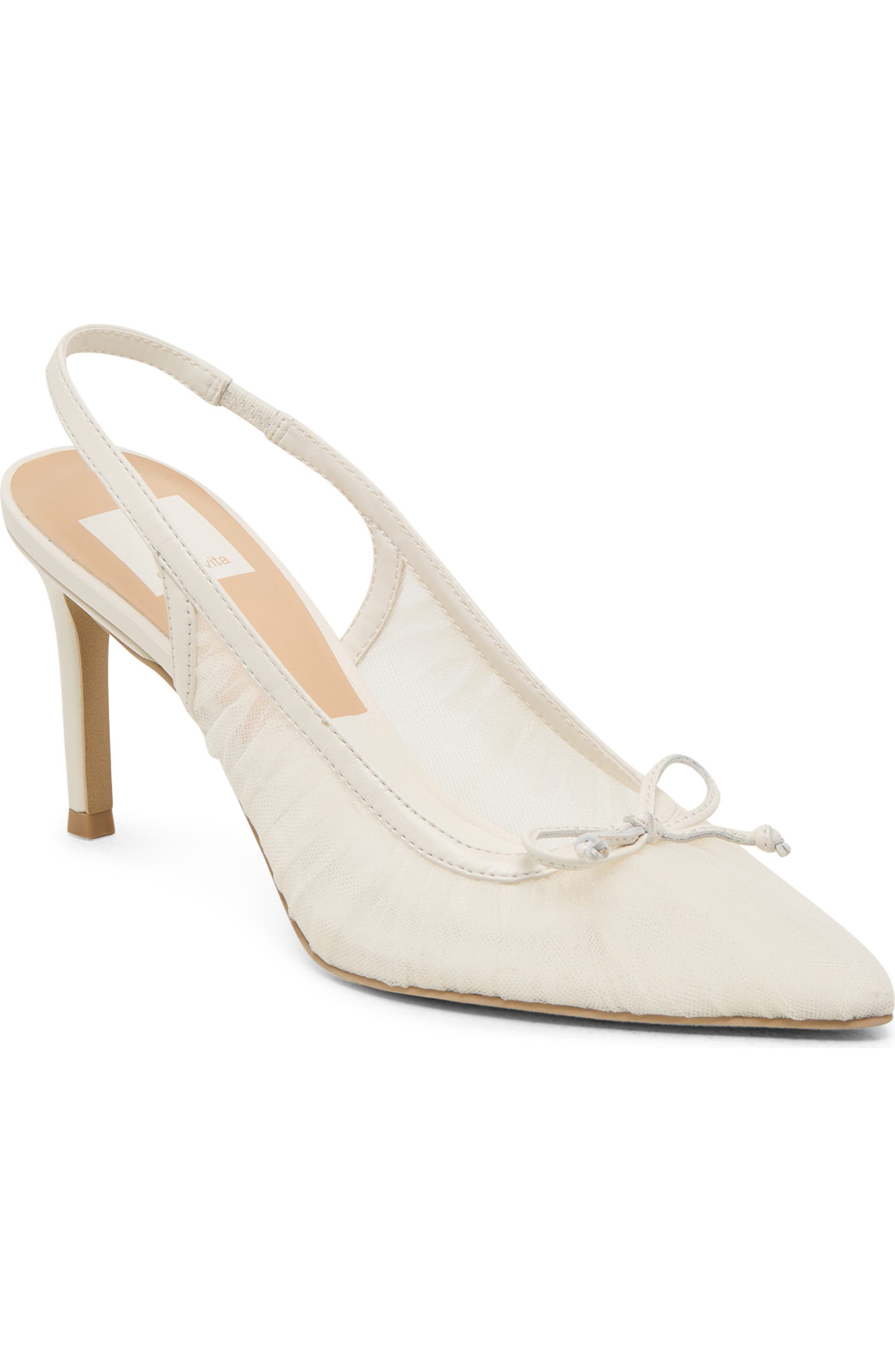 Dolce Vita Yela Slingback Pointed Toe Pump, Main, color, White Tule
