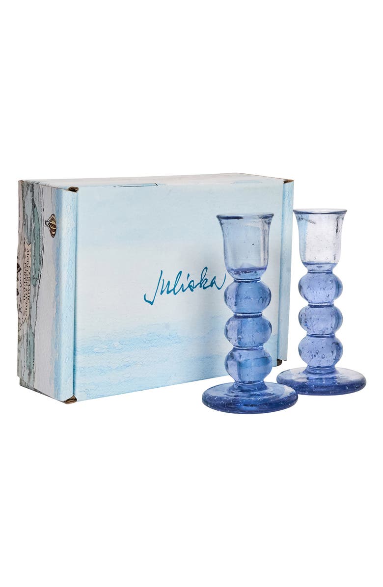 Juliska Provence Set of 2 Candlesticks, Alternate, color, Chambray