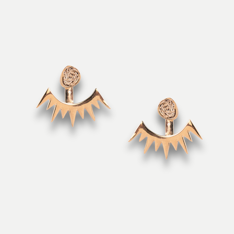 Art Stud Earrings with Ear Jackets