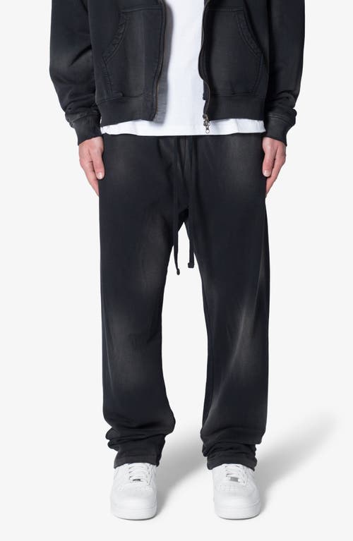 Mnml Faded Relaxed Fit Cotton Sweatpants In Washed Black