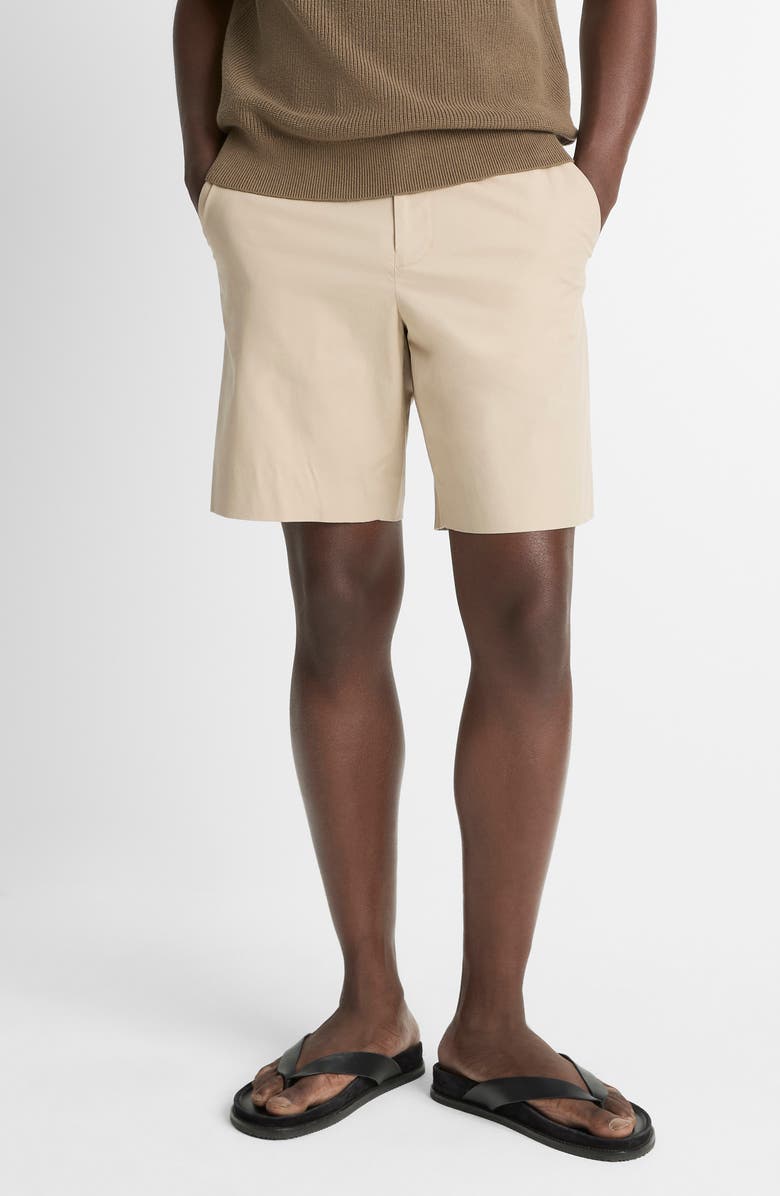 Vince Flat Front Stretch Cotton Chino Shorts, Main, color, Cahuenga Khaki