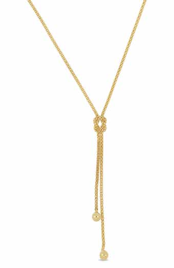 14k Gold Lariat Chain Necklace