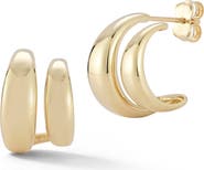 Ember Fine Jewelry Double Row Huggie Hoop Earrings