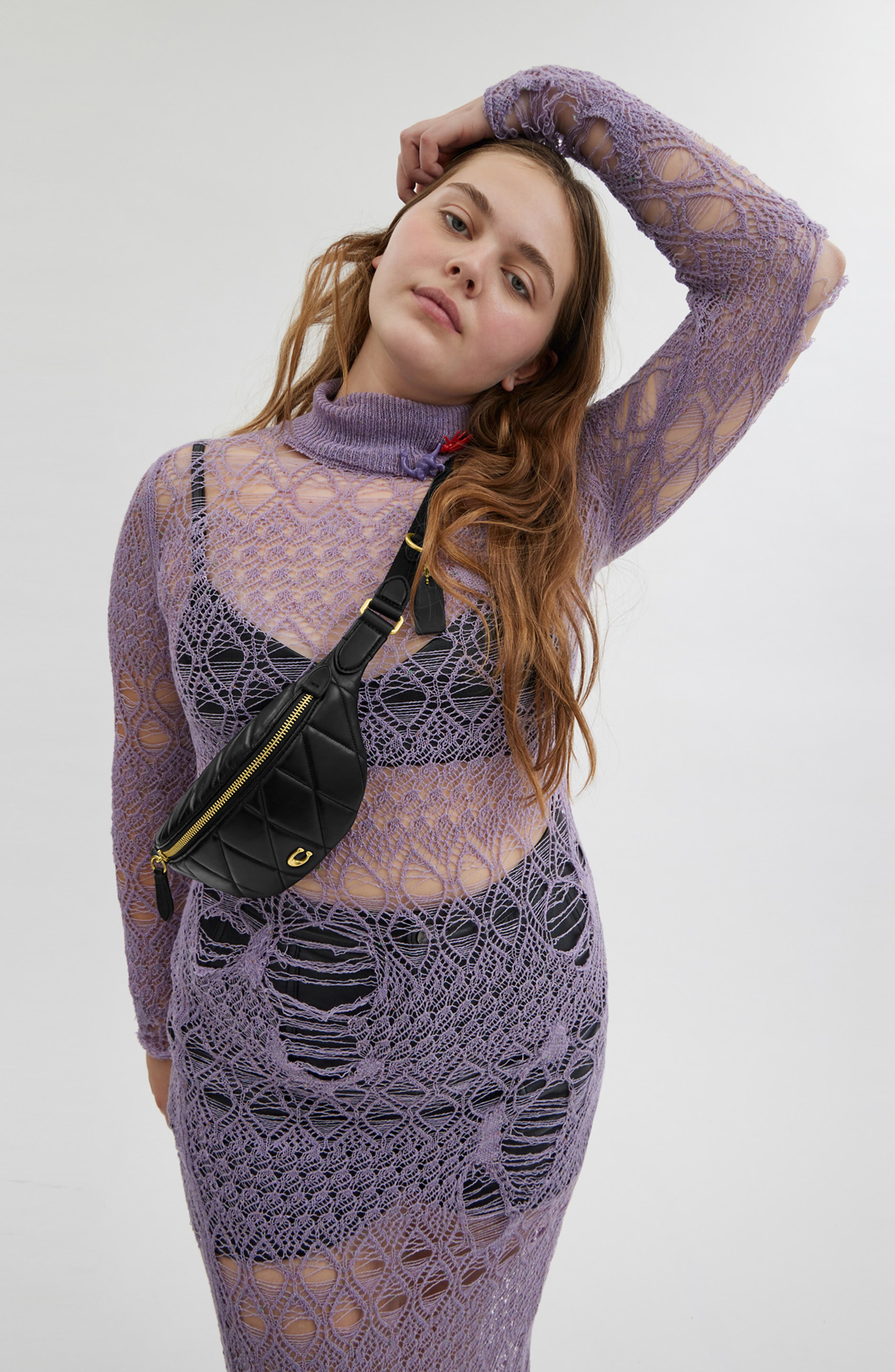 COACH Quilted Leather Belt Bag, Alternate, color, 