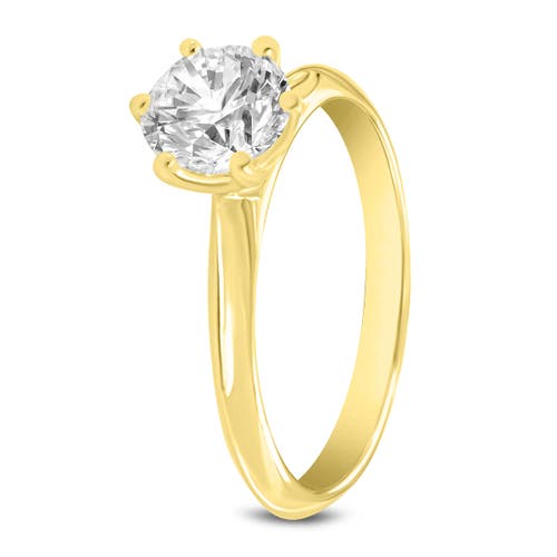 Luvmyjewelry Tesi 14k Yellow Gold Round Shape Lab Grown Diamond Solitaire Ring In 14k Yellow Gold