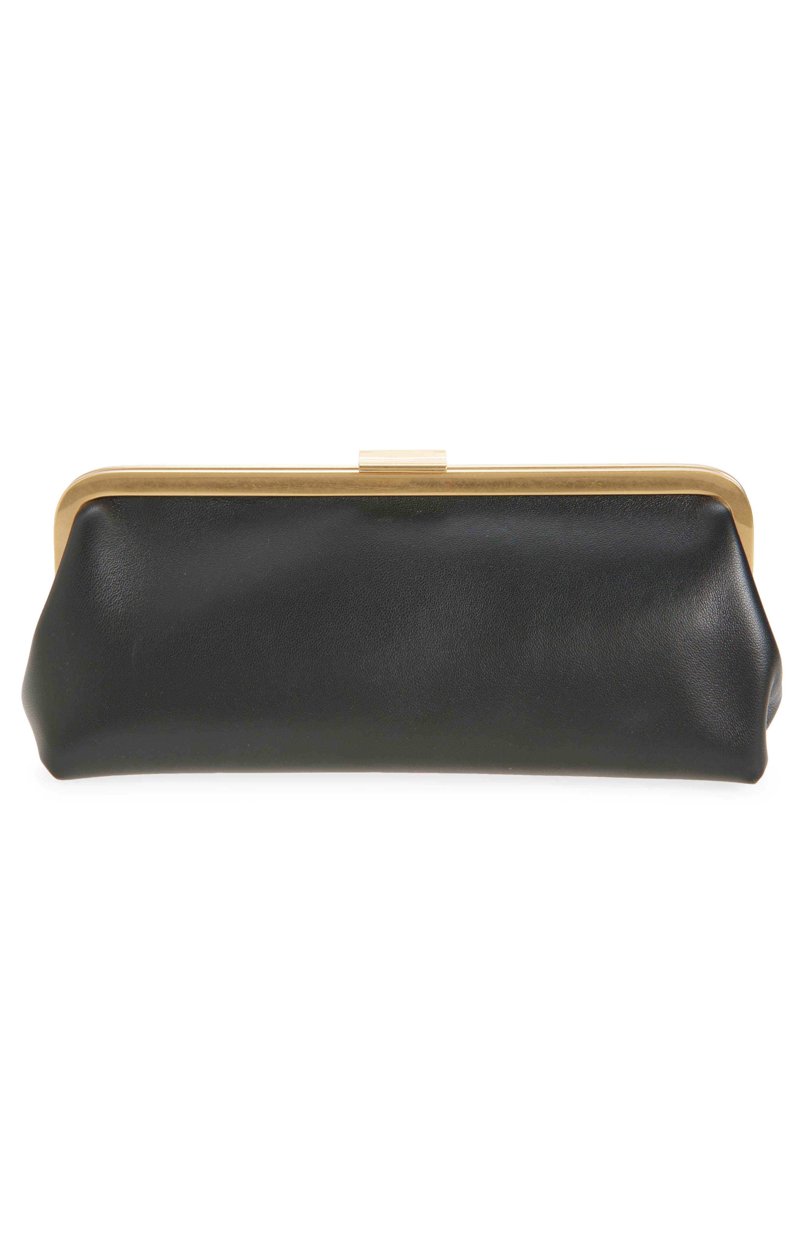 Proenza Schouler Armory Leather Clutch, Alternate, color, Black
