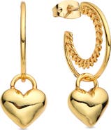 EYE CANDY LOS ANGELES Maria Heart Drop Hoop Earrings