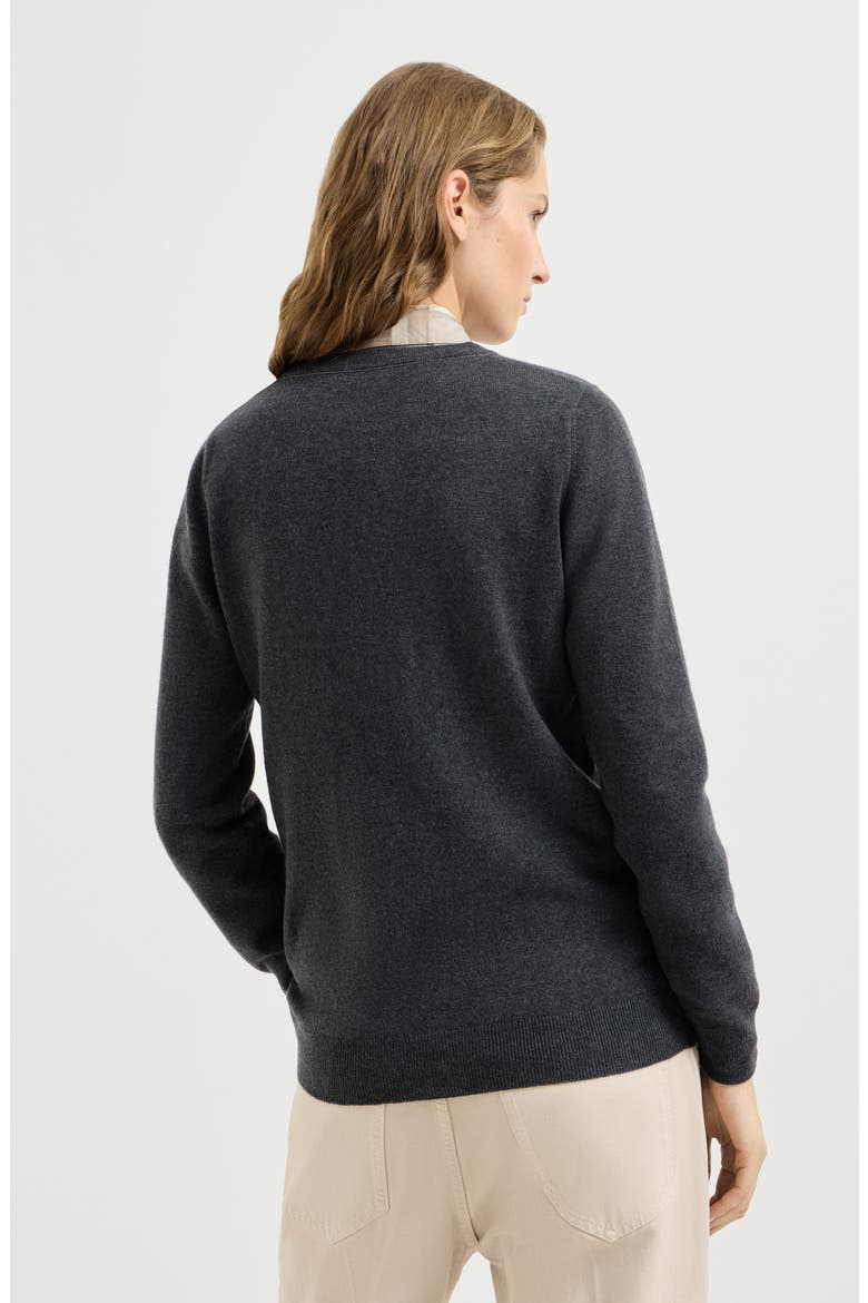 Cashmere sweater with monili, Alternate, color, Dark Grey