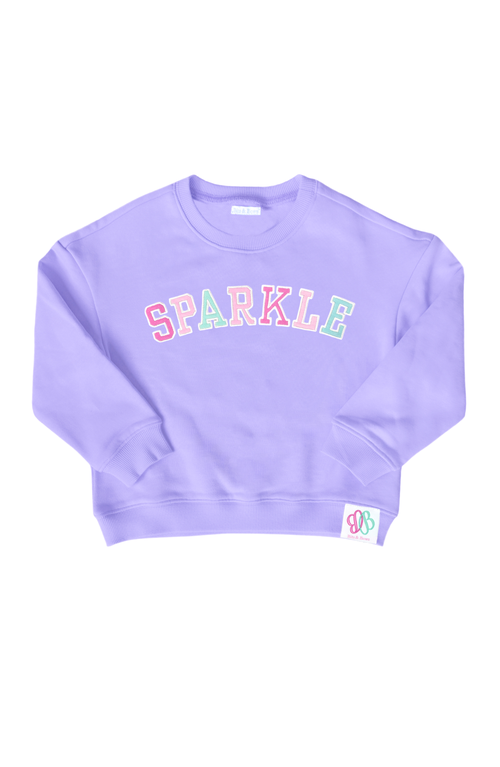 Bits & Bows Kids'  Sparkle Sweatshirt In Purple