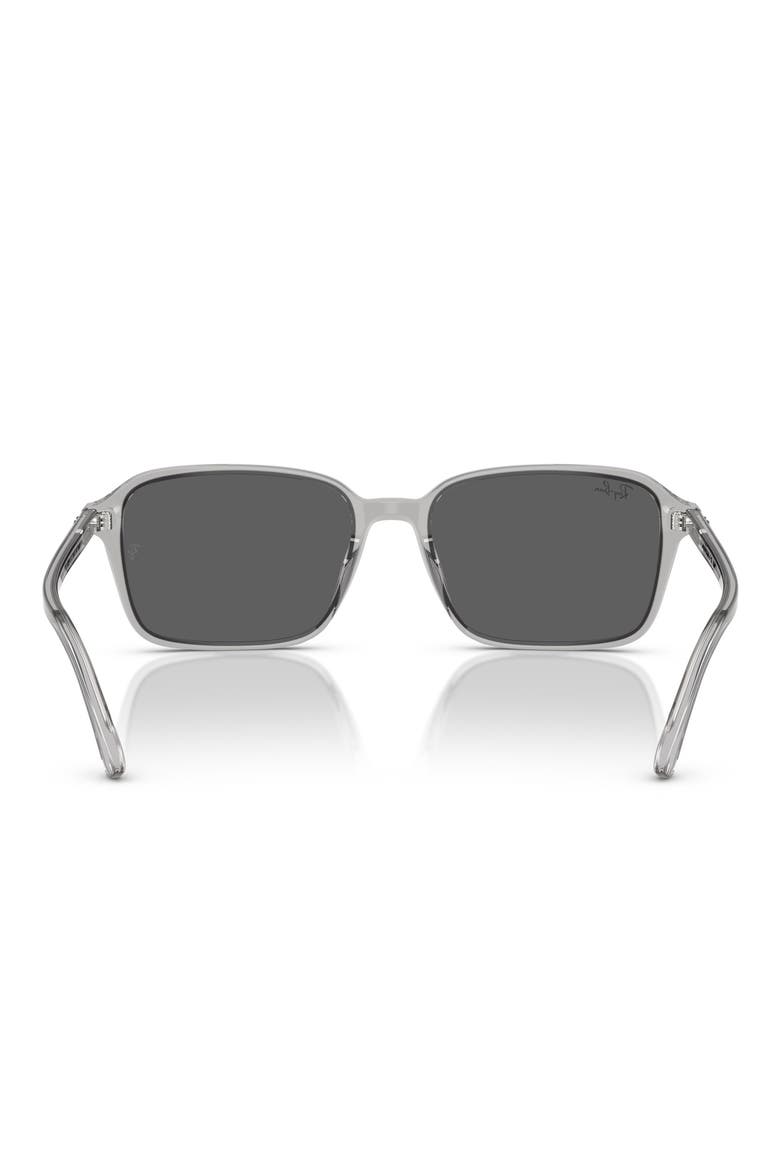 58mm Square Sunglasses, Alternate, color, TRANSPARENT GREY/ DARK GREY