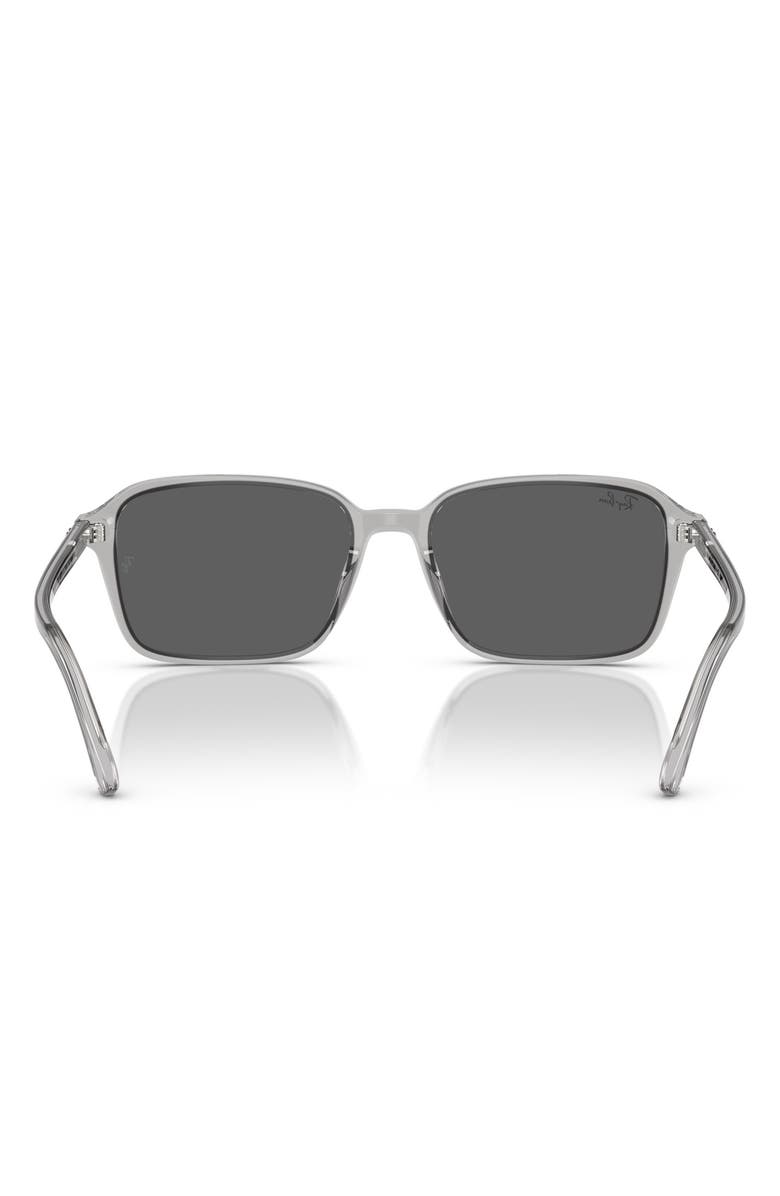 Ray-Ban 58mm Square Sunglasses, Alternate, color, Transparent Grey/ Dark Grey