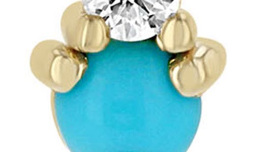 Zoë Chicco Diamond & Turquoise Drop Earrings In 14k Yellow Gold