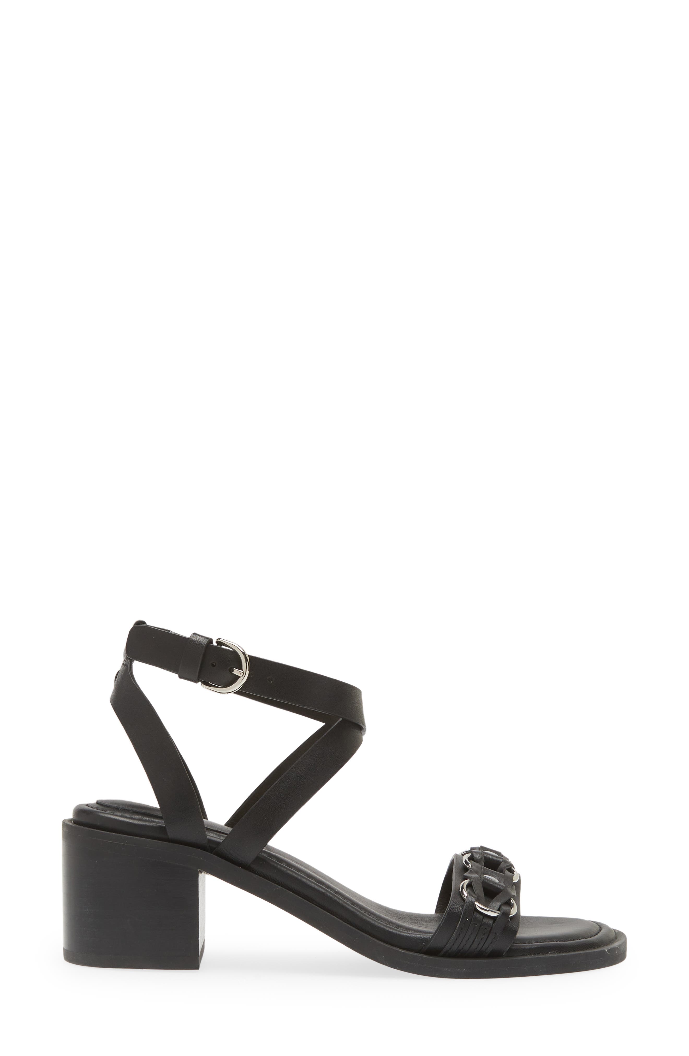 rag & bone Geo Chain Ankle Strap Sandal, Alternate, color, Black