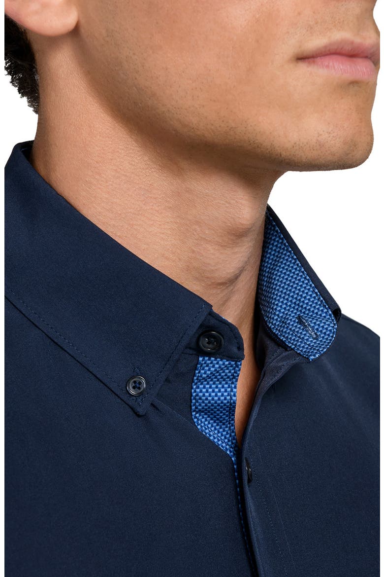 Solid Woven Short Sleeve Basic, Alternate, color, NAVY