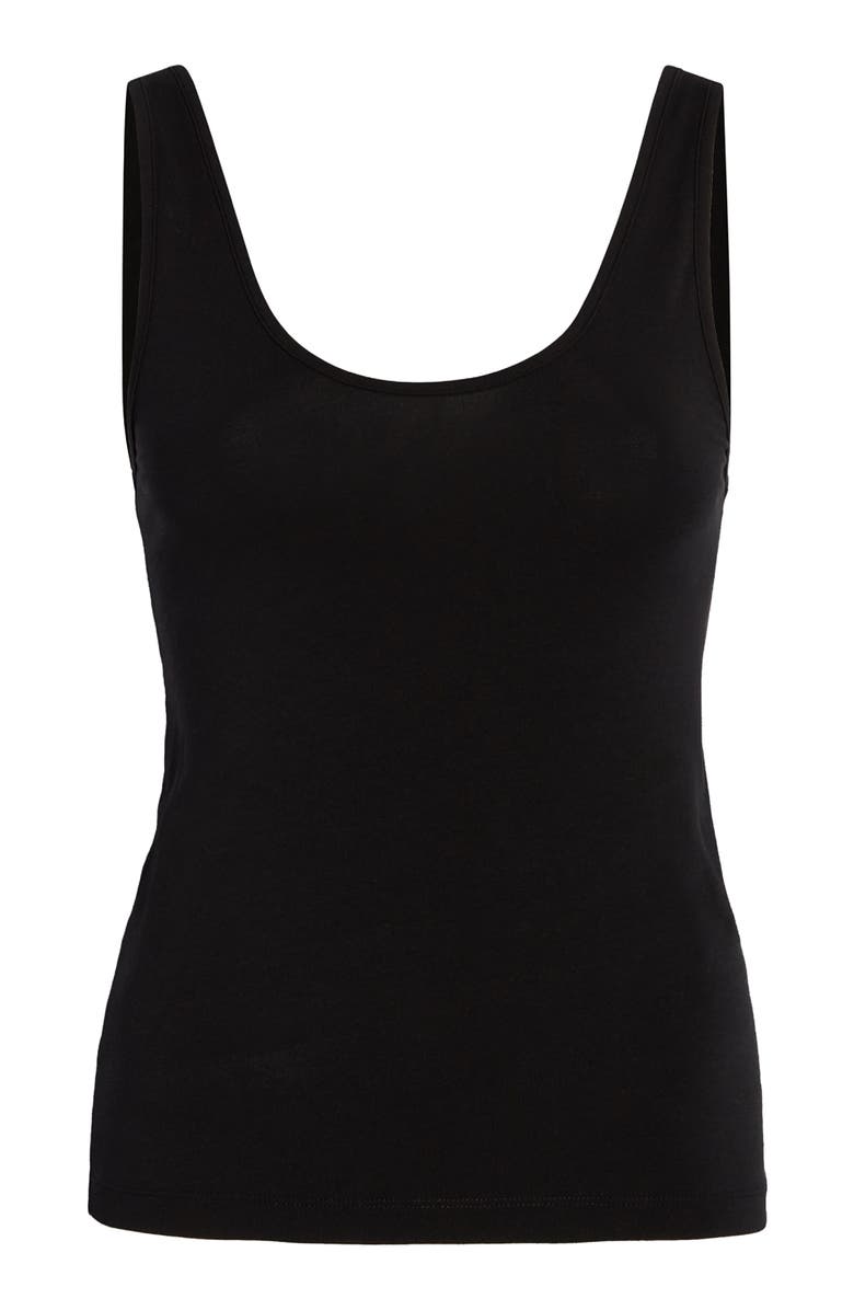 Another Tomorrow SLIM TANK TOP, Alternate, color, Black