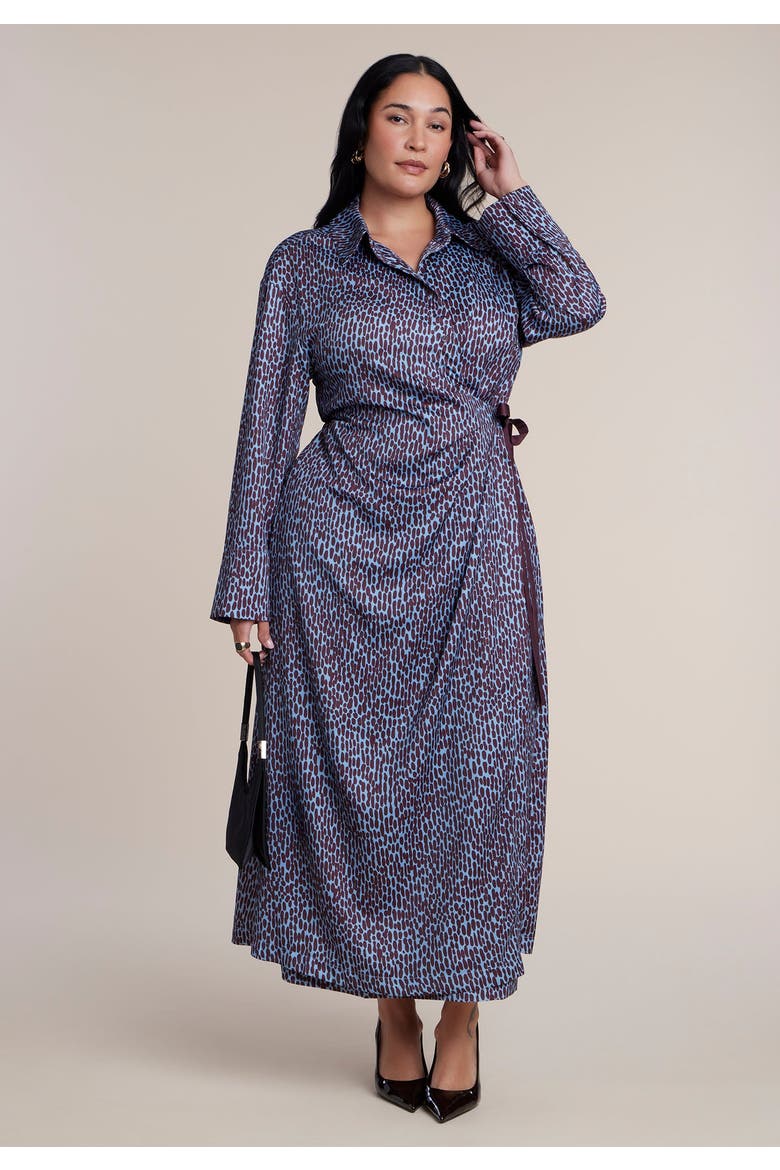 Wrap Detail Maxi Dress, Main, color, DOTS OF BURGUNDY