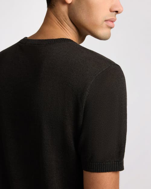 Onia Linen Knit Tee Shirt In Black