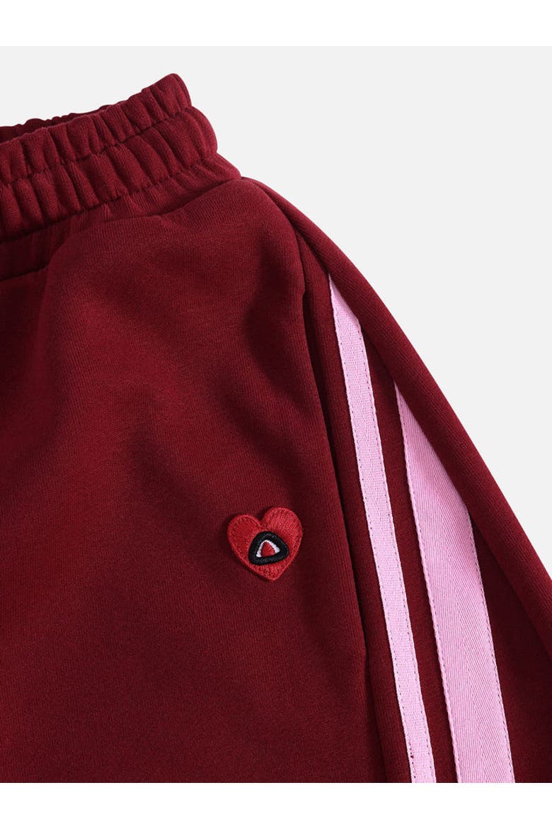 Stripe Baggy Barrel Sweatpants, Alternate, color, Red
