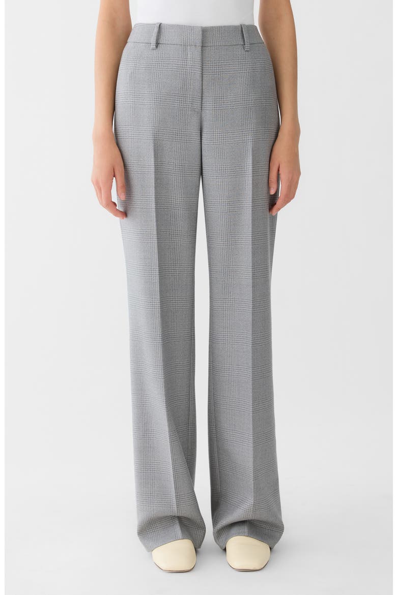Gates Plaid Straight Leg Wool Pants, Main, color, NICKEL MULTI