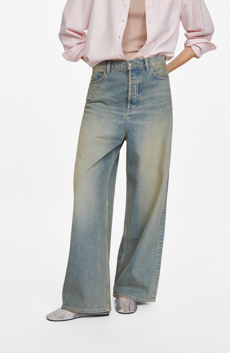 MANGO Low Rise Wide Leg Jeans, Alternate, color, 