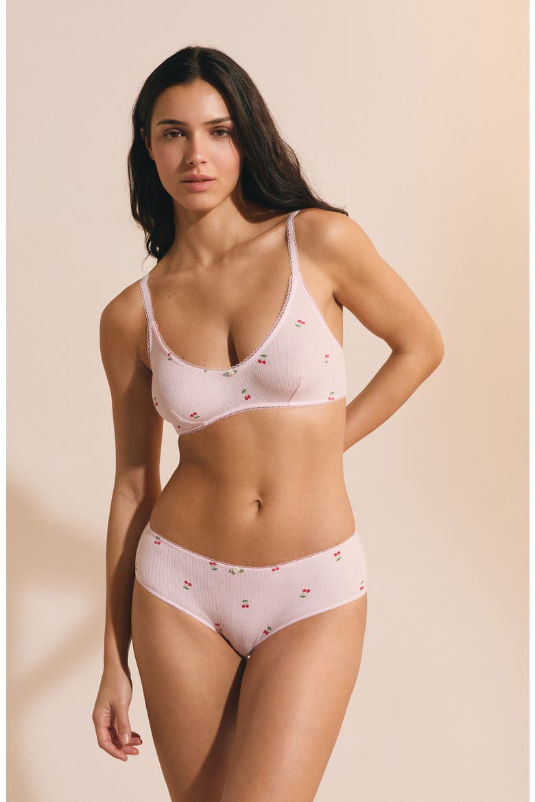 Sleepover Stretch Cotton Bralette, Alternate, color, IMP FOND ROSE