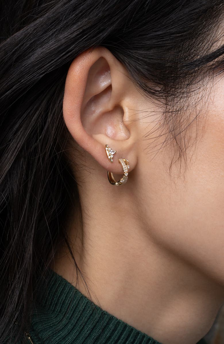 Bony Levy Liora Diamond Crossover Hoop Earrings, Alternate, color, 18K Yellow Gold