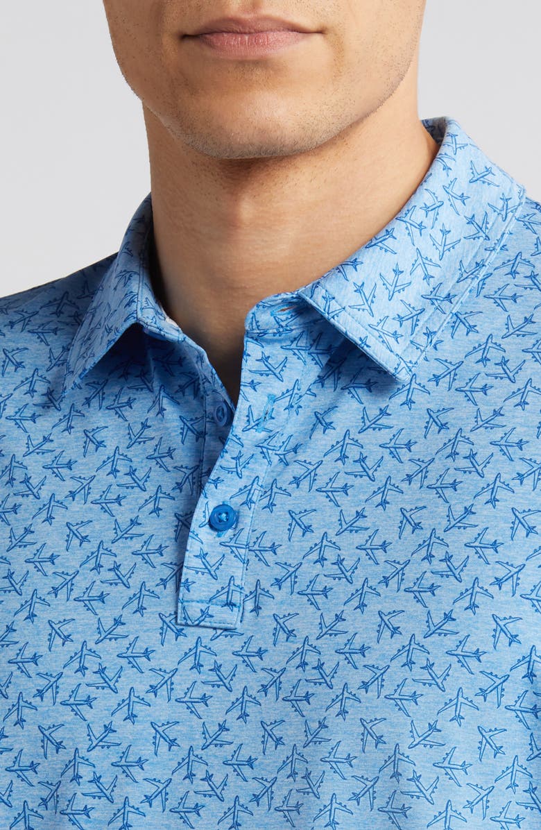 Johnston & Murphy XC4<sup>®</sup> Airplane Print Performance Polo, Alternate, color, Blue