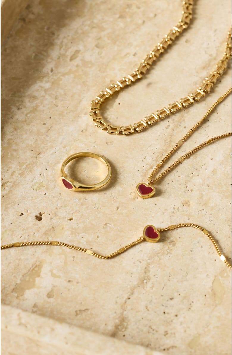 Katie Loxton Rouge Heart Ring, Alternate, color, Gold Coated