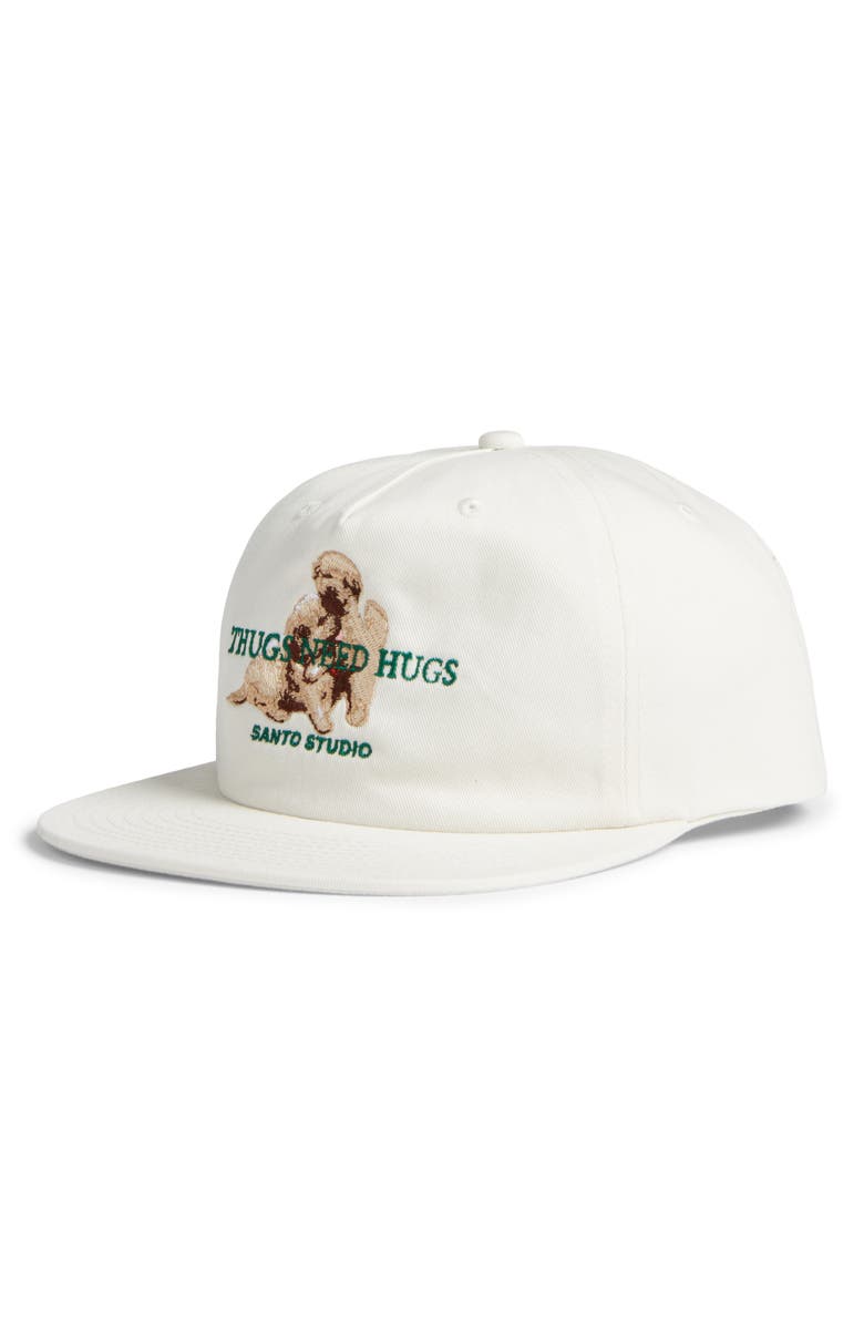 SANTO STUDIO Thugs Need Hugs Baseball Cap, Main, color, Cream