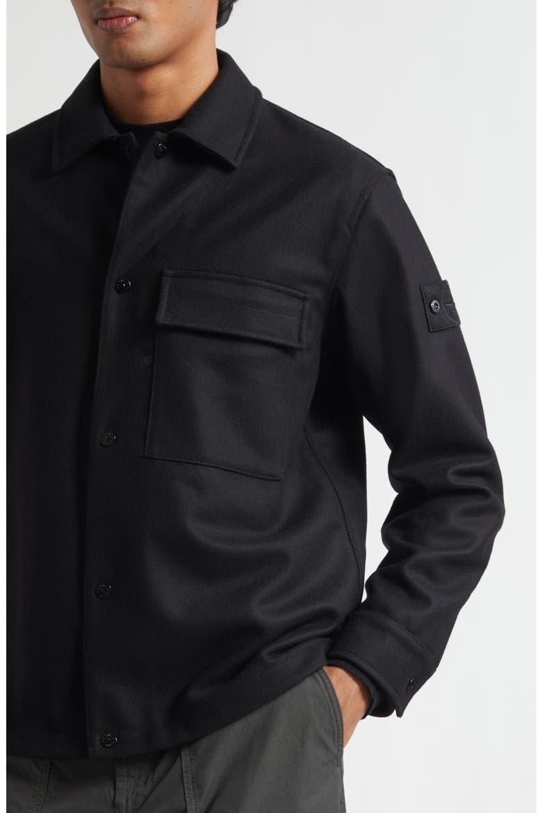 Ghost Virgin Wool Blend Overshirt, Alternate, color, V0029 BLACK