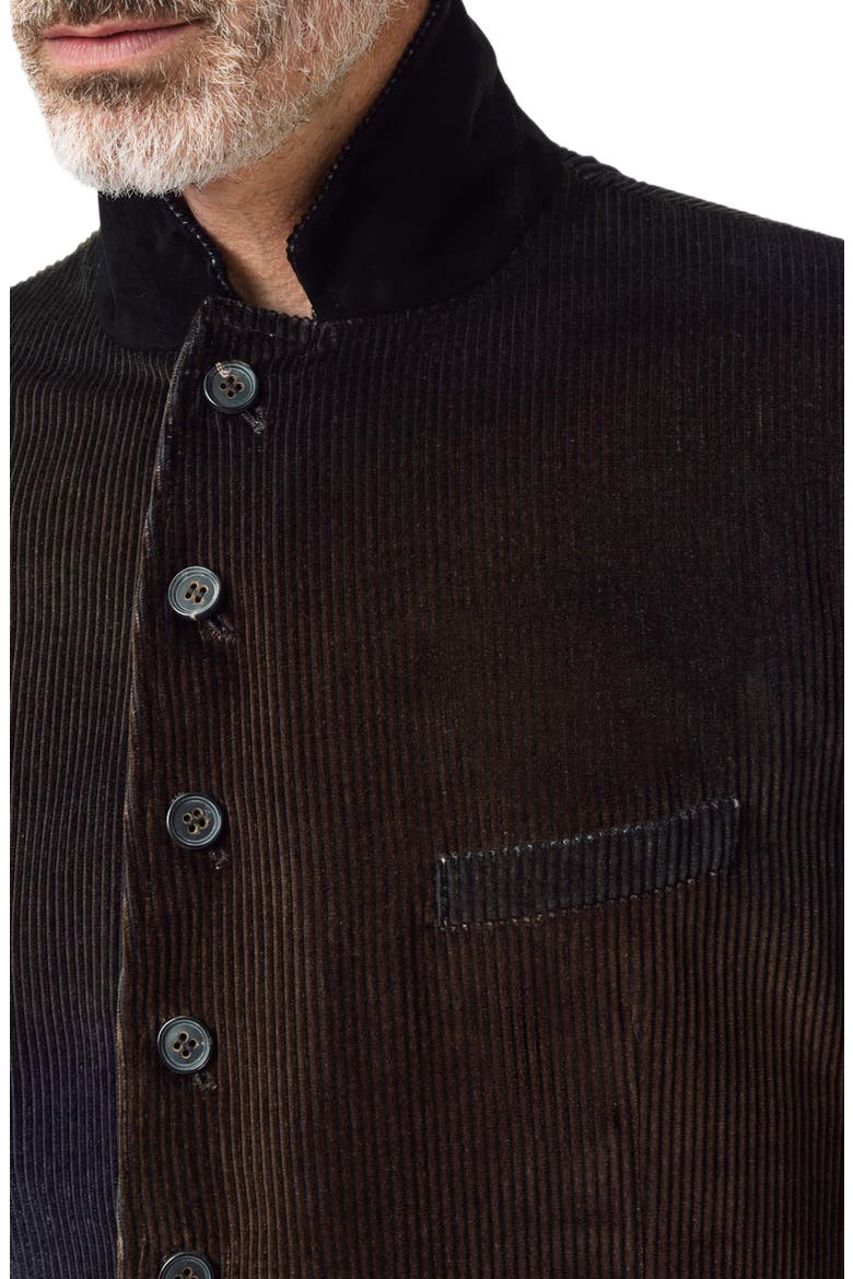 Baylor Cotton Corduroy High Button Blazer, Alternate, color, DARK BROWN