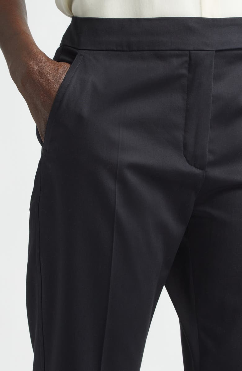 Max Mara Okra Crop Straight Leg Pants, Alternate, color, Black