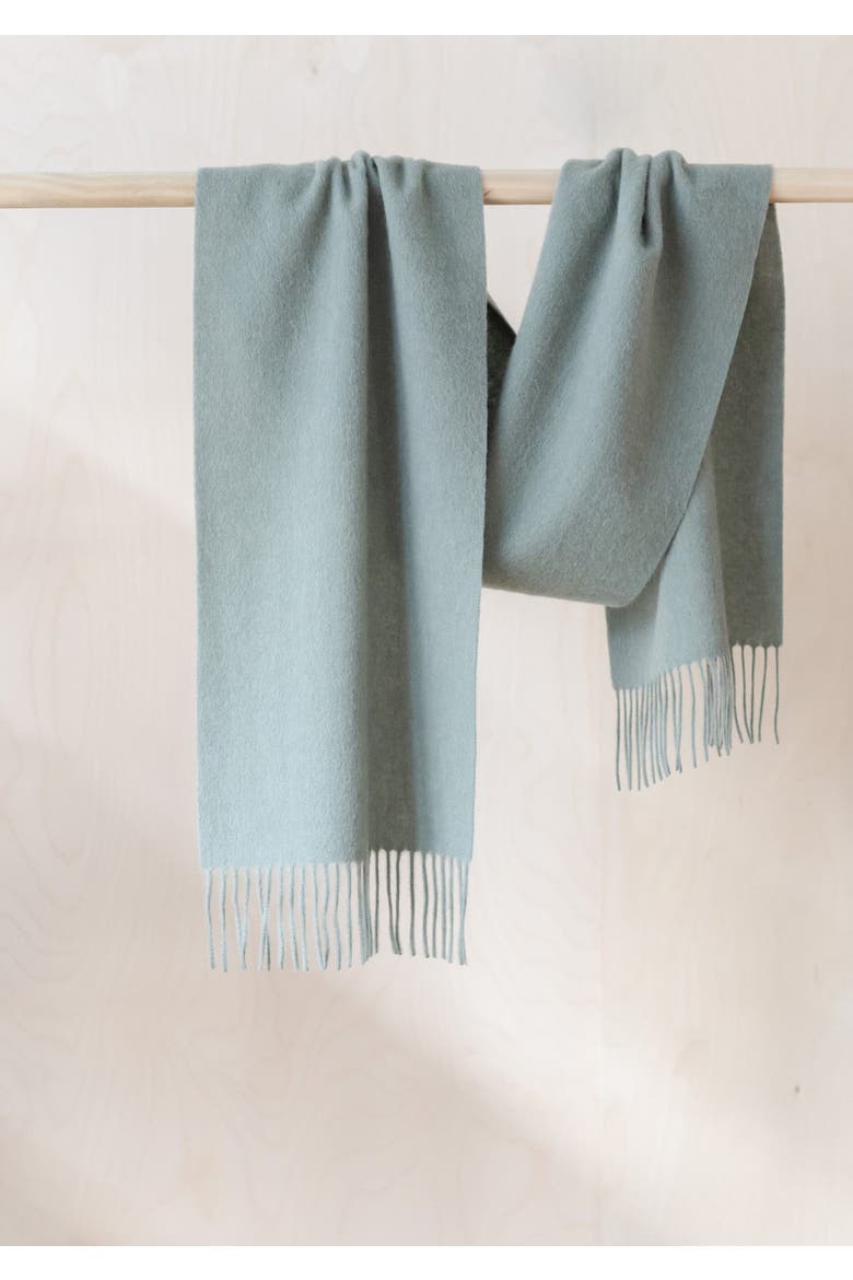 Lambswool Block Color Scarf, Alternate, color, Sage Melange
