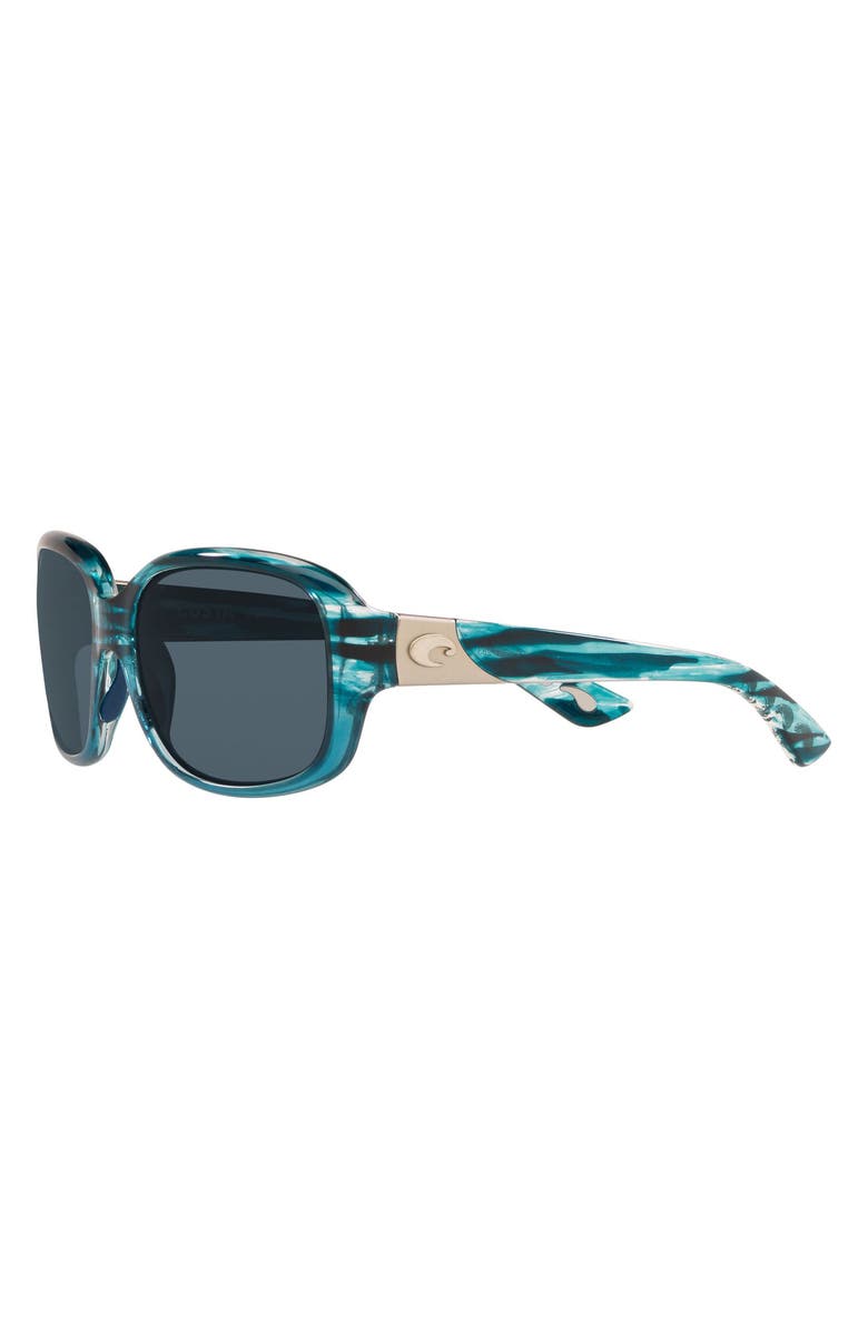 Costa Del Mar Gannet 58mm Polarized Pillow Sunglasses, Alternate, color, Shiny Marine Fade / Gray 580P