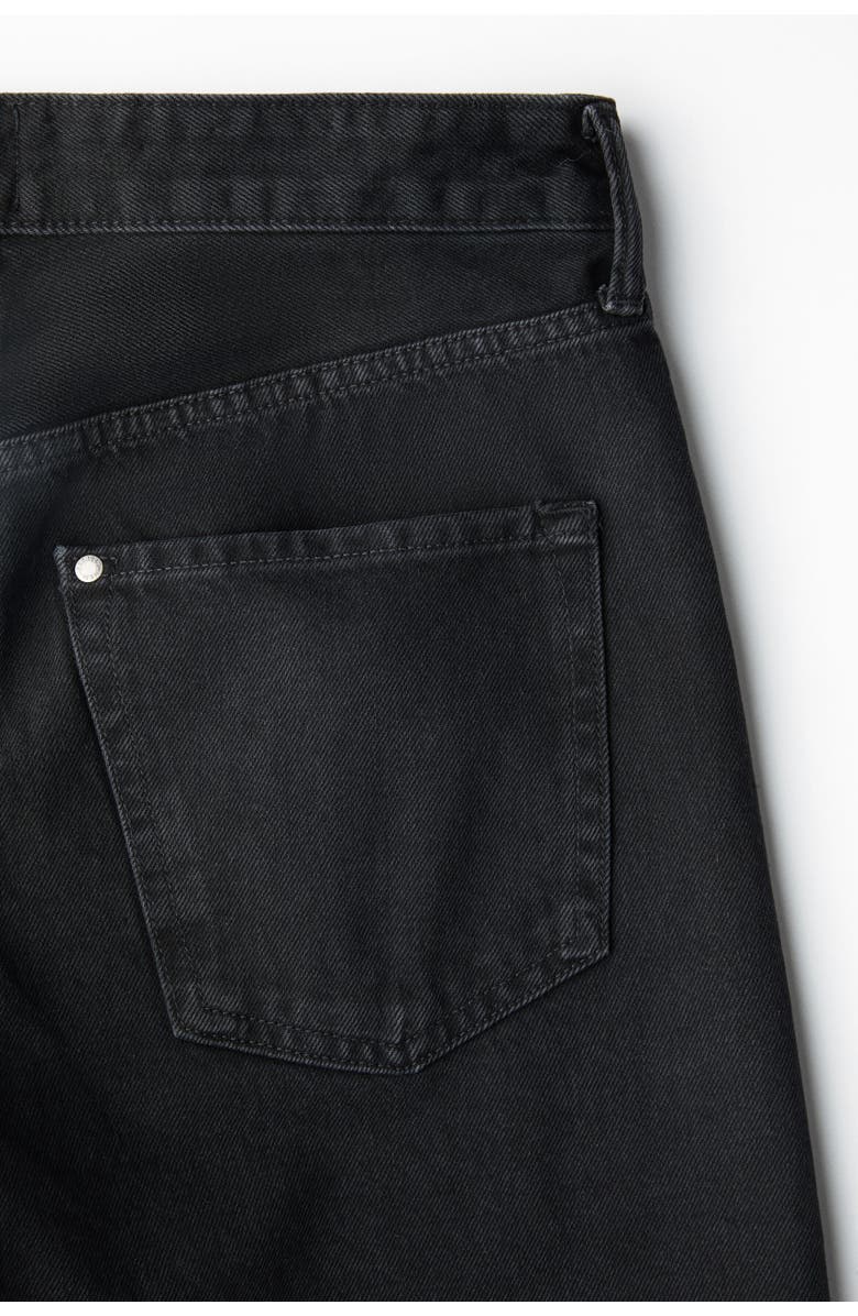 H&M Relaxed Fit Denim Shorts, Alternate, color, Denim Black